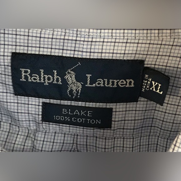 Ralph Lauren Men’s Size XL Classic Blue Tattersall Check Design Shirt - Picture 3 of 4
